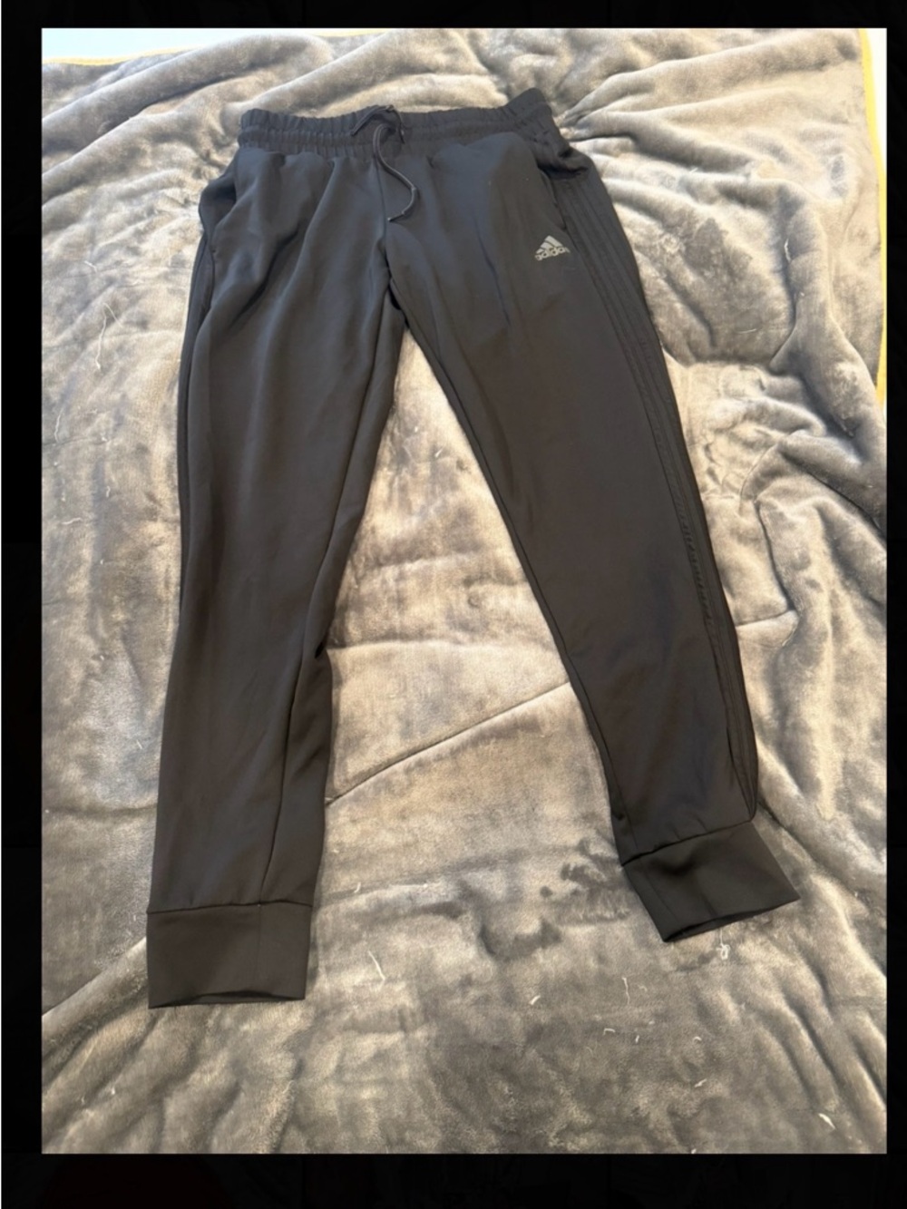 adidas Black Athletic Jogger Sweatpants with Logo